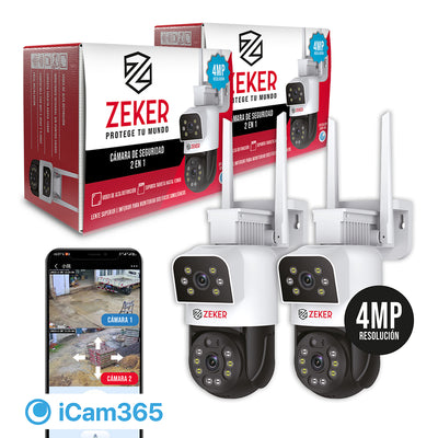 Pack X2 Camara De Seguridad 5g Zeker Doble 8mp Impermeable
