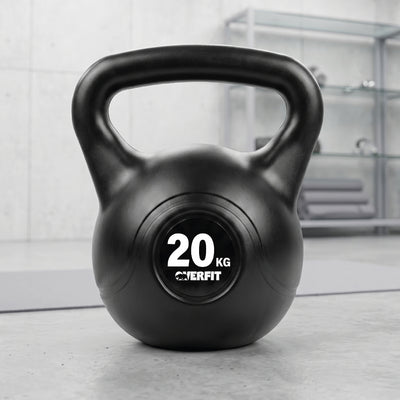 Pesa Rusa Kettlebell 20kg Overfit Entrenamiento PVC Cemento