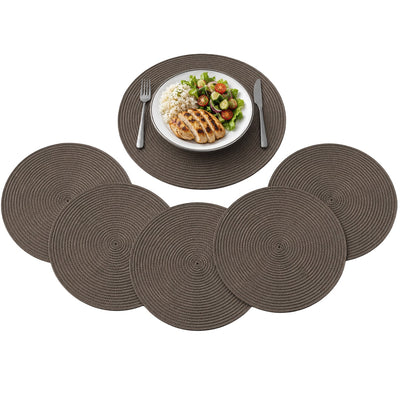 Pack x 6 Individuales De Mesa Circulares Homely Color Cafe