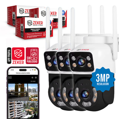 Pack x3 Cámara de Seguridad Doble 6MP 2.4G