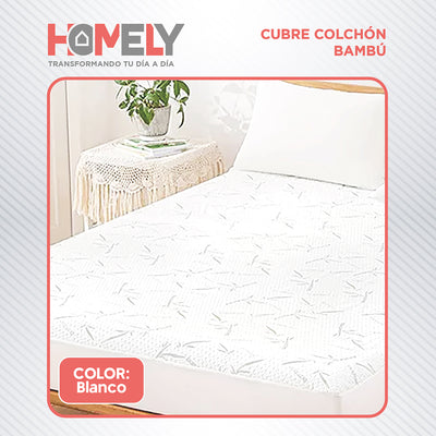 Cubre Colchon Bambu Cobertor Impermeable Queen