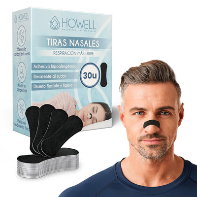 Tiras Nasales Howell Dilatador Nasal 30 Unidades Negro
