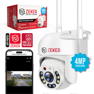 Camara De Seguridad Wifi Exterior Impermeable Zeker 4mp 2.4g