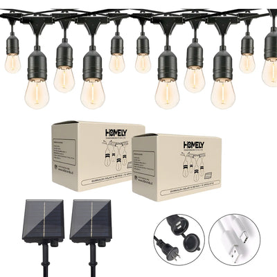 Pack X2 Guirnalda Terraza Solar Cascada Luces Led 10 Metros
