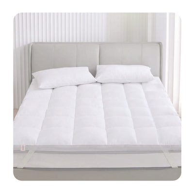 Topper Cubre Colchon King Homely Acolchado Hipoalergenico Eslastico Premium Blanco Protector Viscoelastico