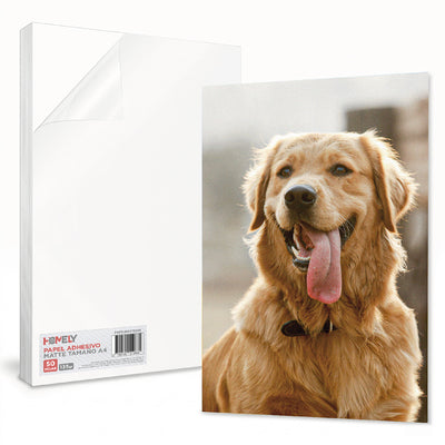 Papel Fotografico Adhesivo Matte A4 135g Homely 50 Hojas Blanco