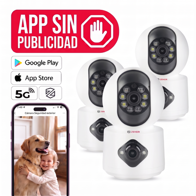 Camara De Seguridad Interior Doble Zeker 4MP 2.4G Wifi IP x3