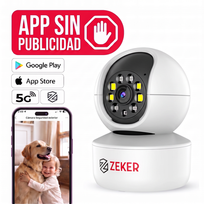Cámara De Seguridad Interior Wifi IP Zeker 2MP 5G Pan Tilt