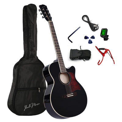 Guitarra Electroacustica Ibrah Music 41 Pulgadas Funda + Acc
