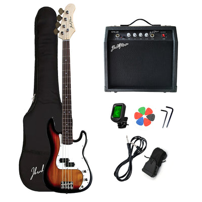 Bajo Eléctrico Ibrah 4 Cuerdas + Amplificador 20W + Acces