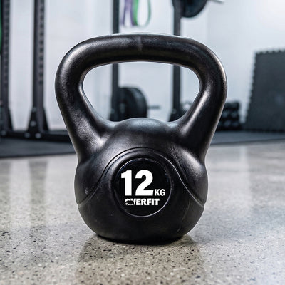 Pesa Rusa Kettlebell 12kg Overfit Entrenamiento PVC Cemento