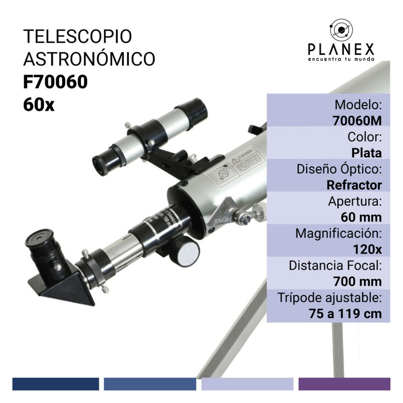 Telescopio Astronómico Monocular F70060 Planex + Soporte