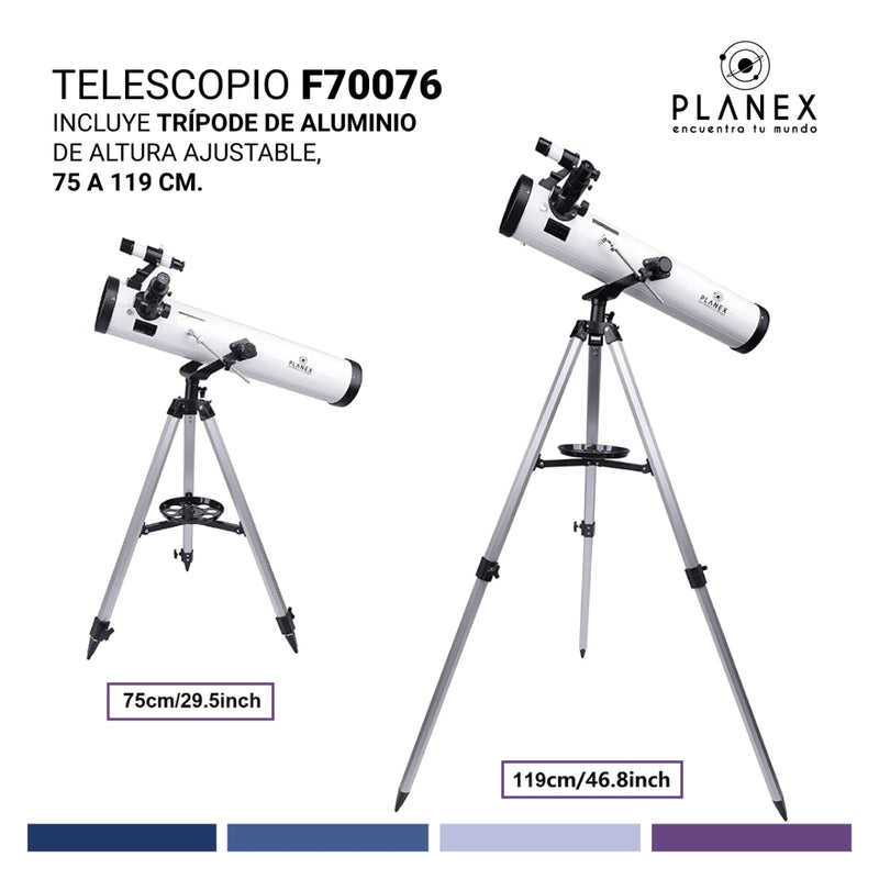 Telescopio Astronómico Newtoniano F70076 Planex + Soporte