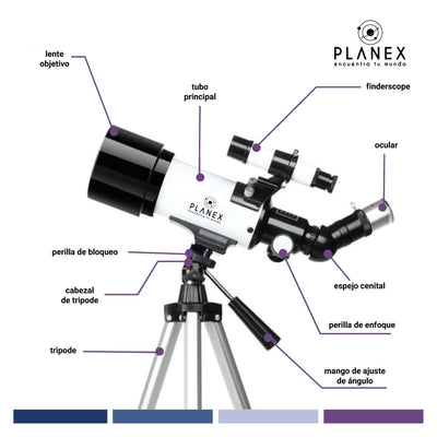 Telescopio Astronómico Monocular F40070 Planex + Soporte