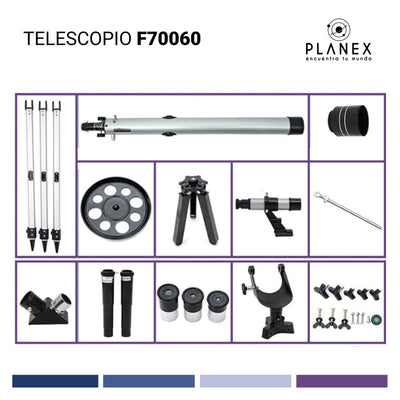 Telescopio Astronómico Monocular F70060 Planex + Soporte