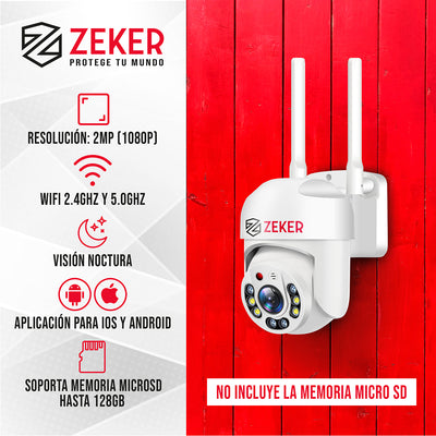 Pack x3 Cámara de Seguridad Wifi Impermeable Zeker 2MP 5G