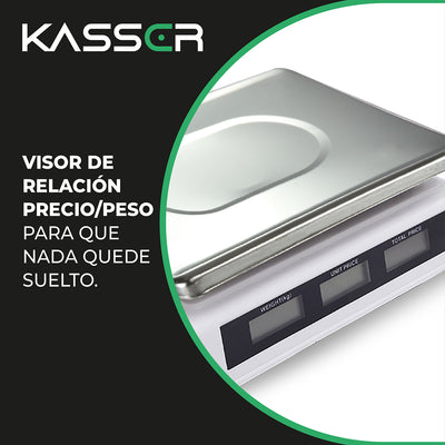 Balanza Digital Kasser Pesa 40 kilos Comercial Recargable