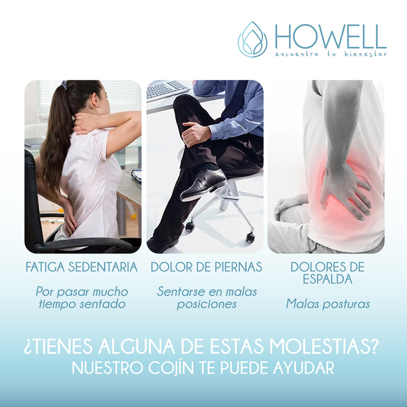 Cojín Ortopédico Asiento y Espalda Lumbar Howell 2 en 1