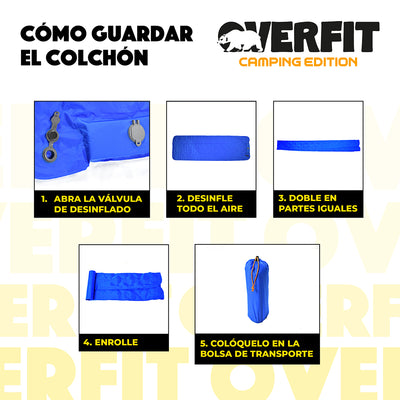 Colchoneta Inflable Individual Camping Overfit Light 10cm