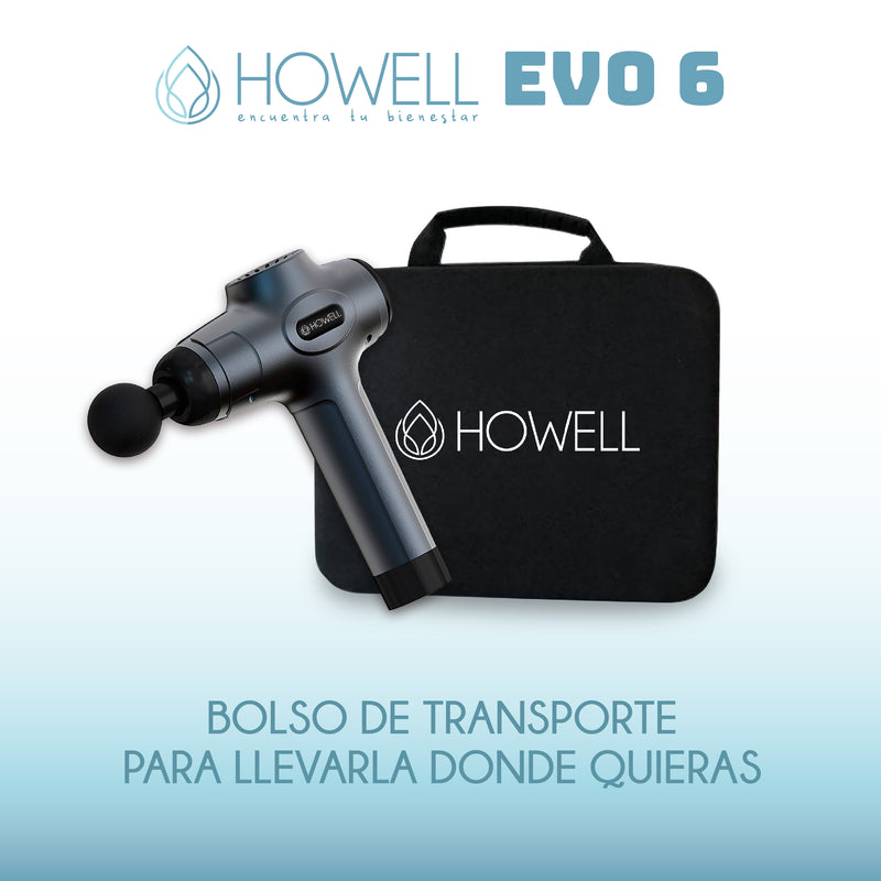 Pistola Masajes Howell EVO 6 Masajeador Muscular Portátil