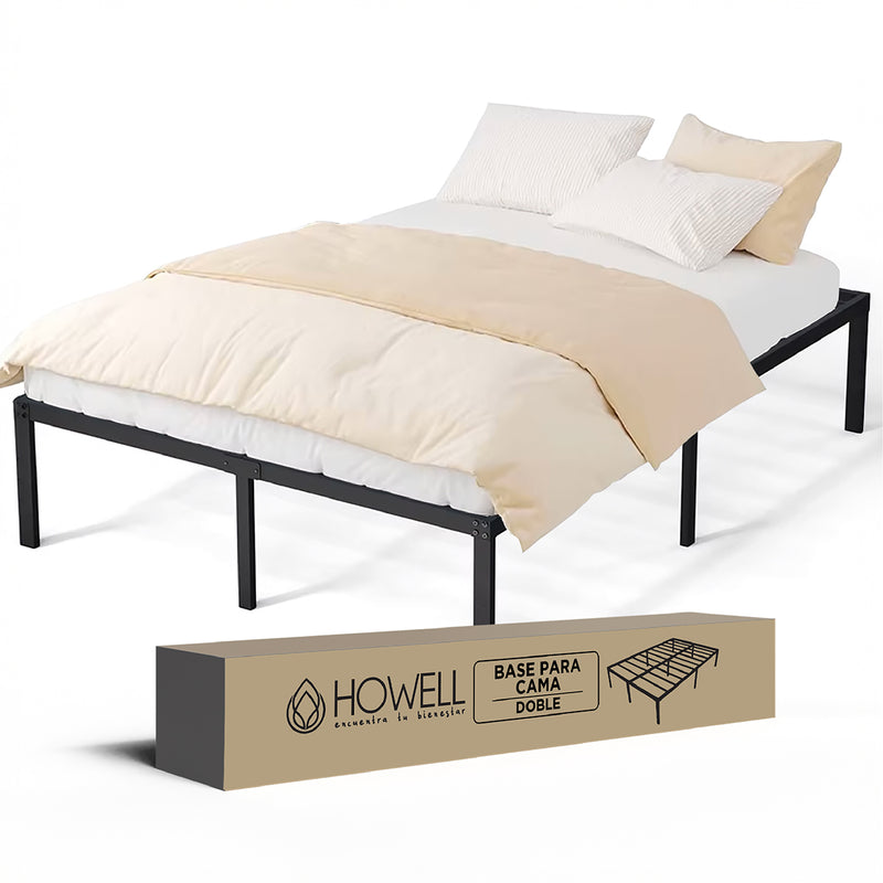 Base cama 2 plazas Howell 190x150x30 Acero Soporta 400kg