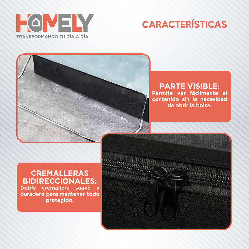 Bolsas Organizadoras Bajo Cama Homely Negro 90 Litros Set 2
