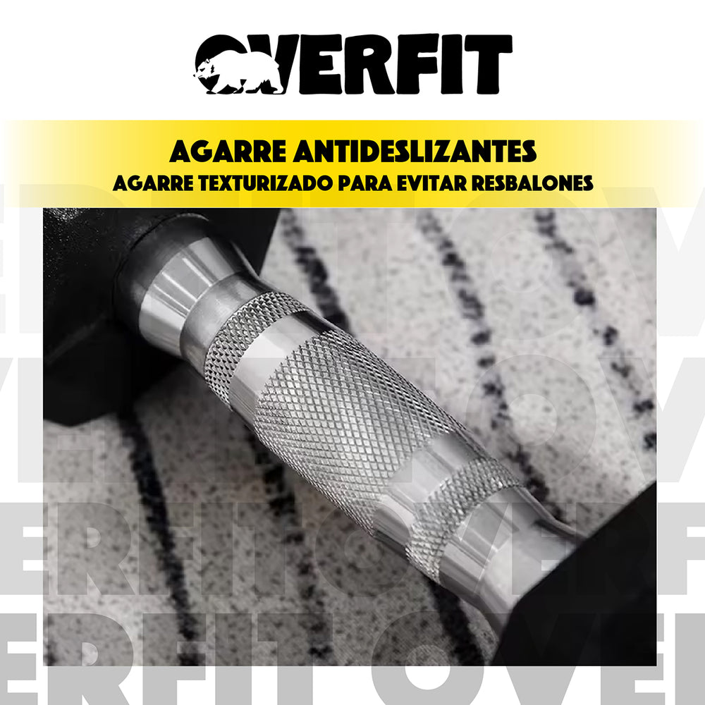 Mancuerna Hexagonal 5kg Acero y Caucho Overfit