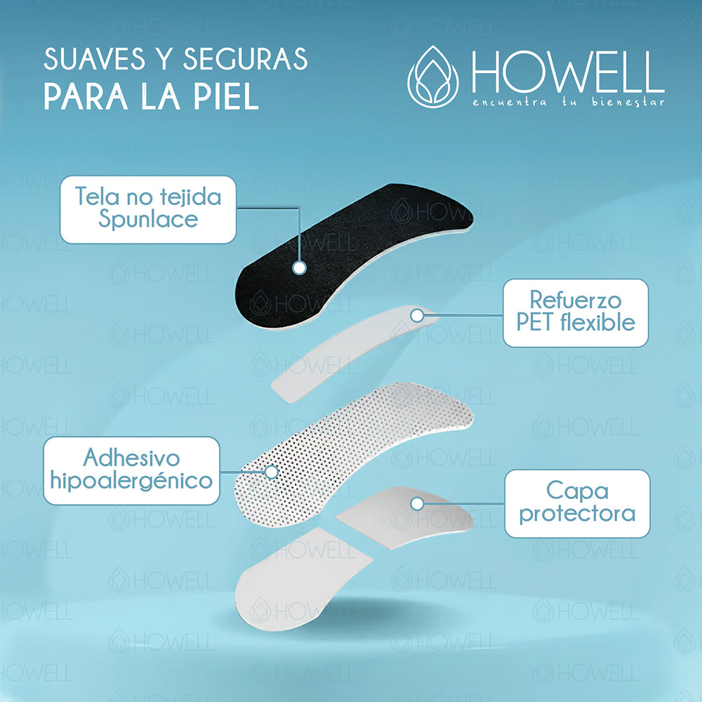 Tiras Nasales Howell Dilatador Nasal 30 Unidades Negro