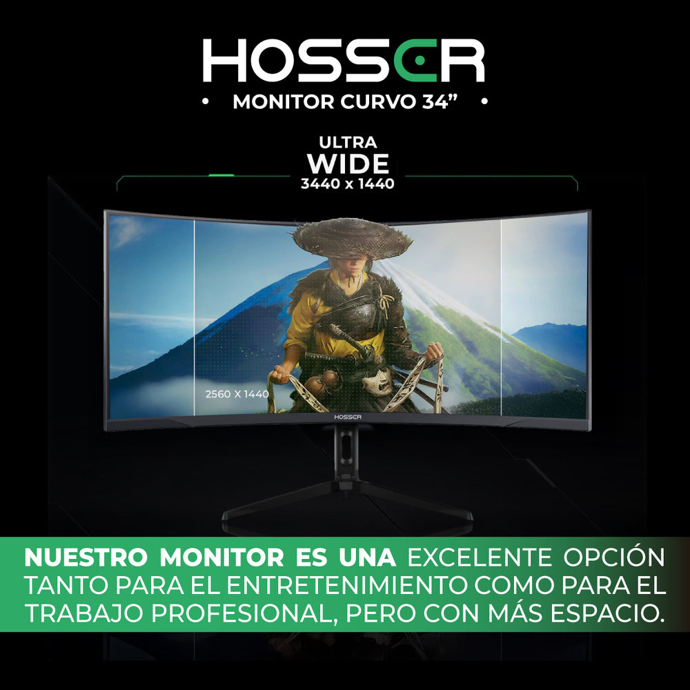Monitor PC Gamer Curvo 34" UltraWide Hosser 165Hz Gaming 1ms