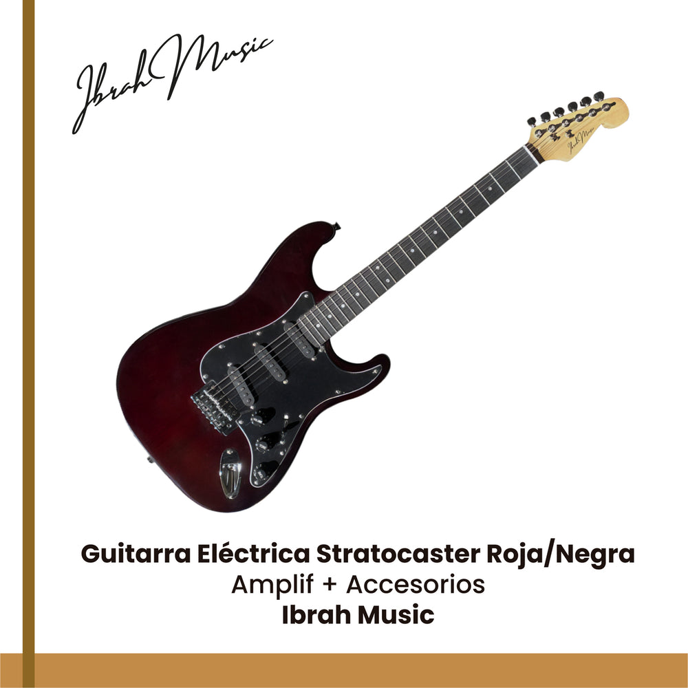 Guitarra Electrica Stratocaster Ibrah + Amplif + Accesorios
