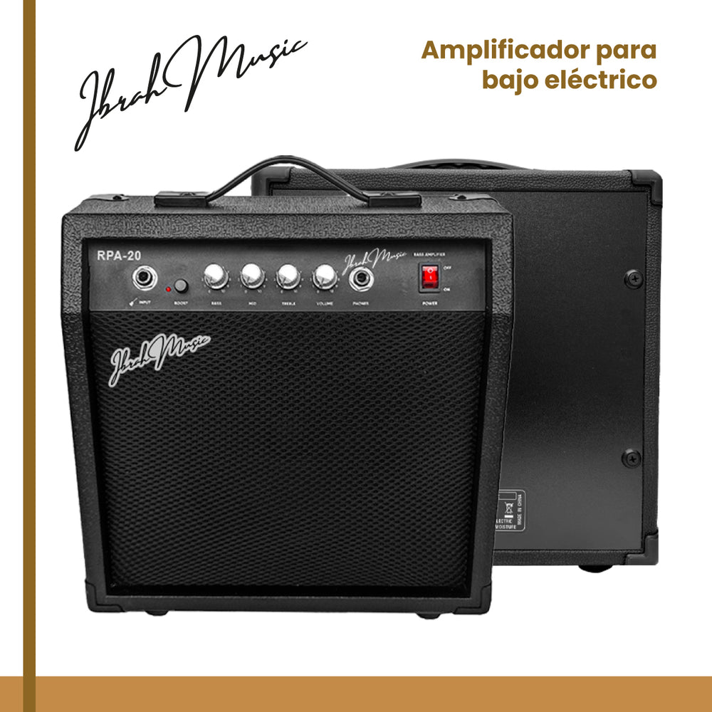 Amplificador Bajo Electrico Ibrah Music 20w Rpa-20 + Boost