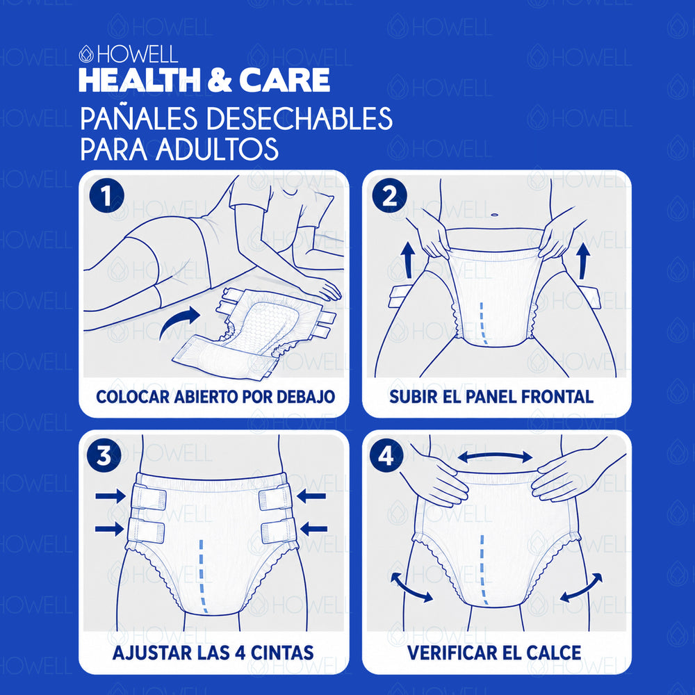 Pack x 16 Pañal para adulto talla L Howell Ultra Absorvente