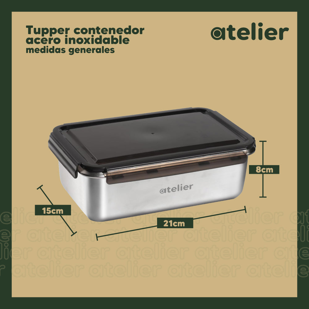 Tupper Frasco 1350ml Atelier Acero Inoxidable Individual