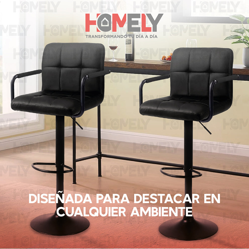 Silla De Bar Piso Taburete Homely Noir Comfort 61-81CM - Negro