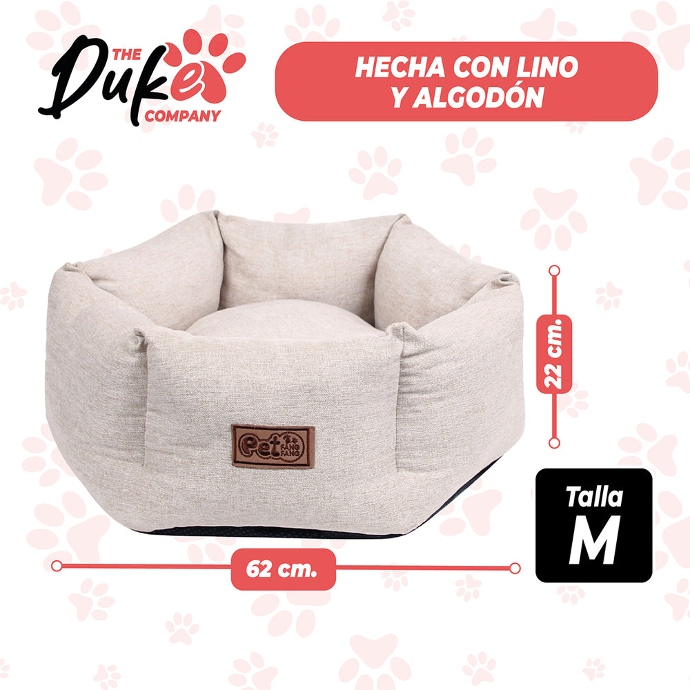Cama de perro talla M The Duke Company 62 x 62 x 22 cm beige