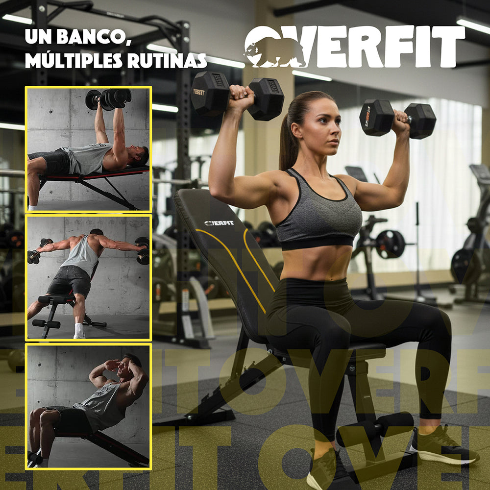 Banco Reclinable Gym Multifuncional Overfit Press Ajustable