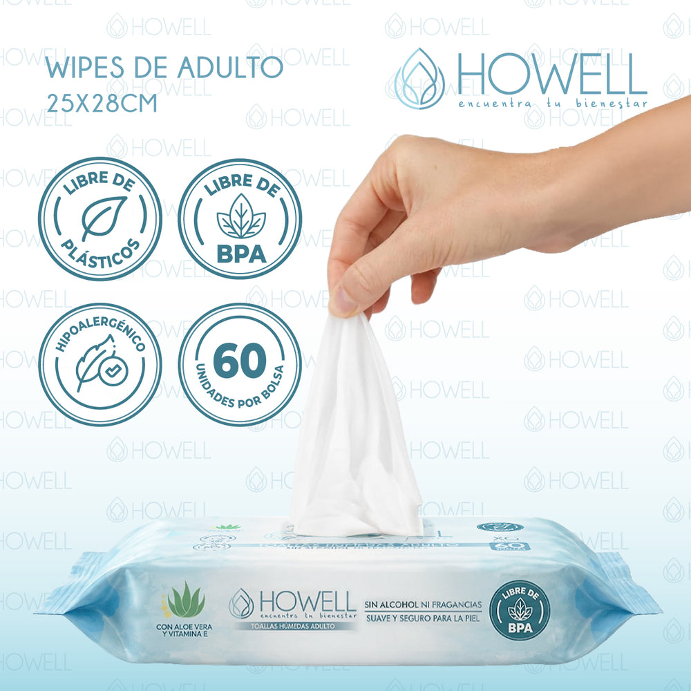 toallitas húmedas de adulto pack x 8