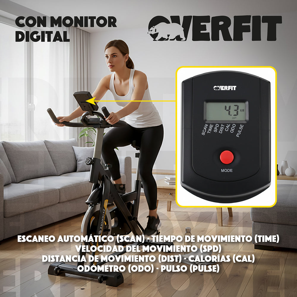 Bicicleta de Spinning Pro Overfit Estatica Fitness Gym 6 kg