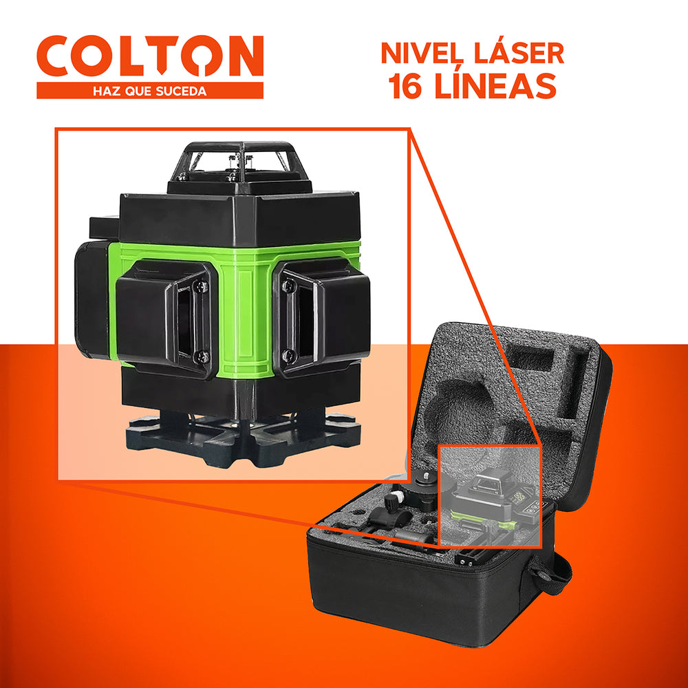Nivel Láser 16 Líneas Colton Auto + 2 Baterías + Trípode