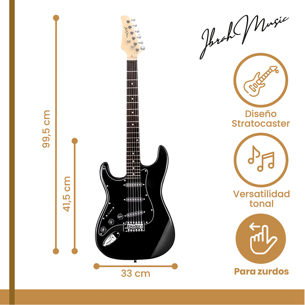 Guitarra Electrica Strato Zurdos Ibrah Amplificador + Acc