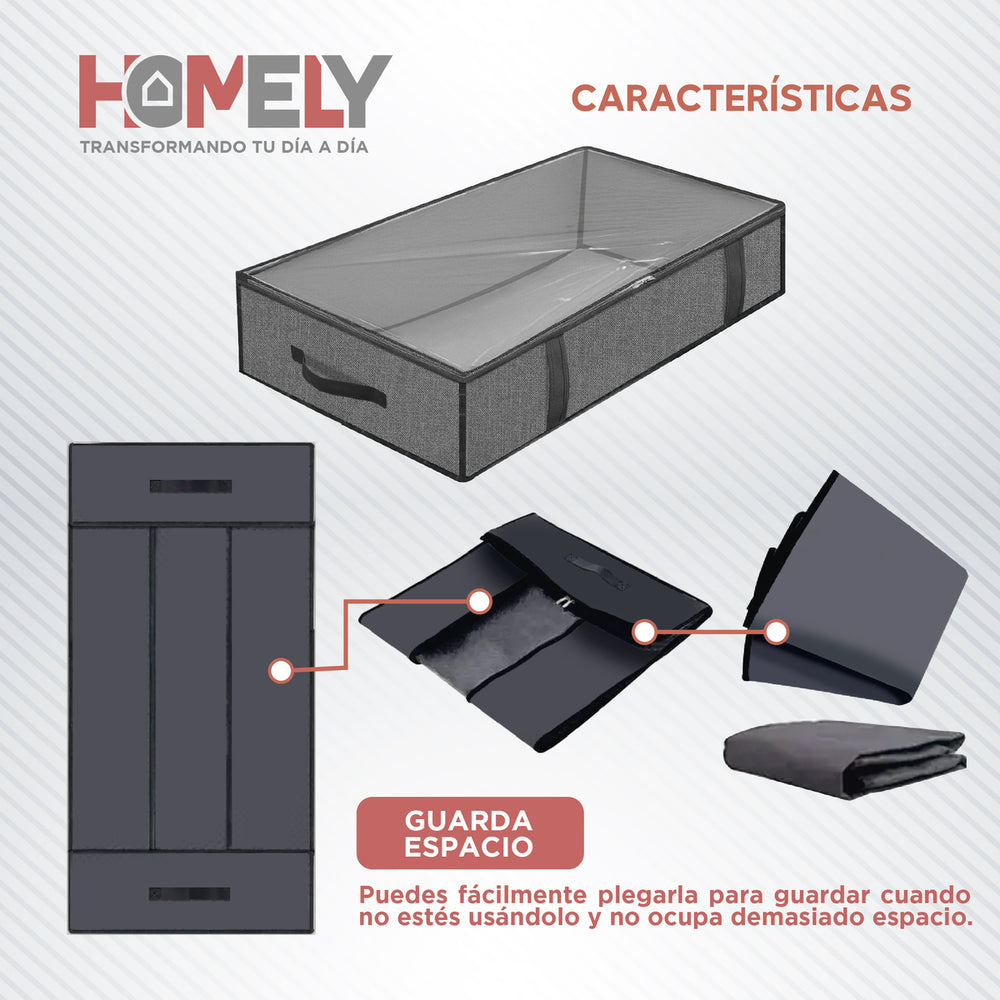Bolsas Organizadoras Bajo Cama Homely Contenedor 90L Set X2
