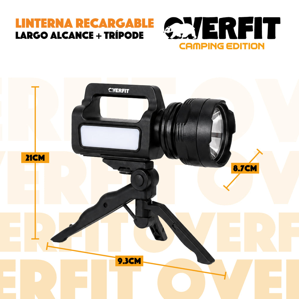 Linterna Foco Overfit Largo Alcance Ultra Potente + Tripode