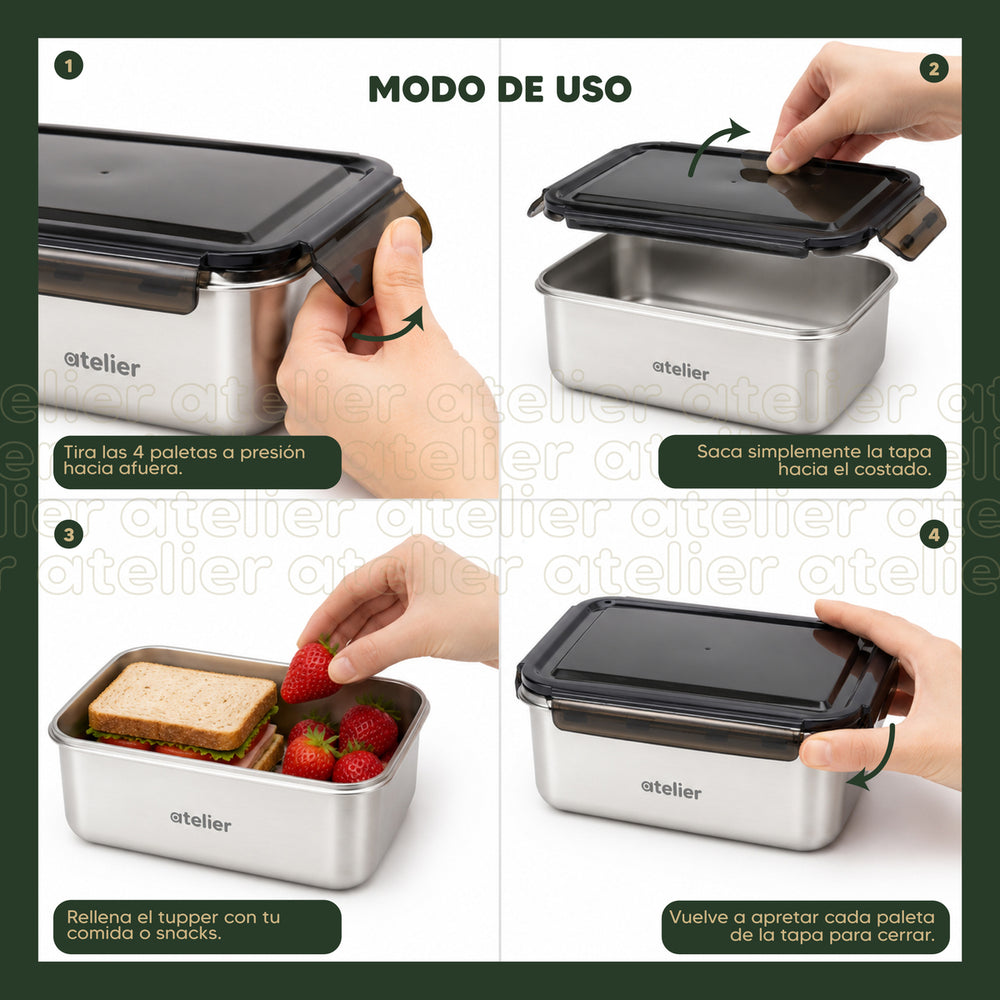 Tupper Frasco 1350ml Atelier Acero Inoxidable Individual