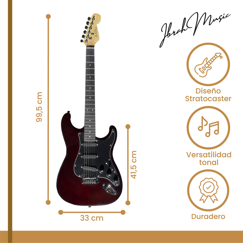 Guitarra Electrica Stratocaster Ibrah + Amplif + Accesorios