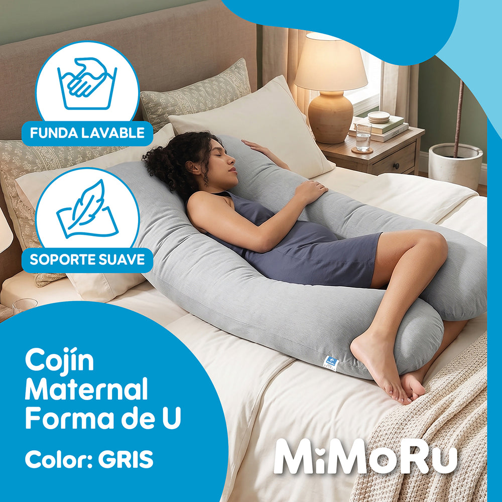 Cojin Maternal De Lactancia Embarazada Mimoru Almohada U Funda Extra Suave Para Dormir Antimolestia Gris - Default Title