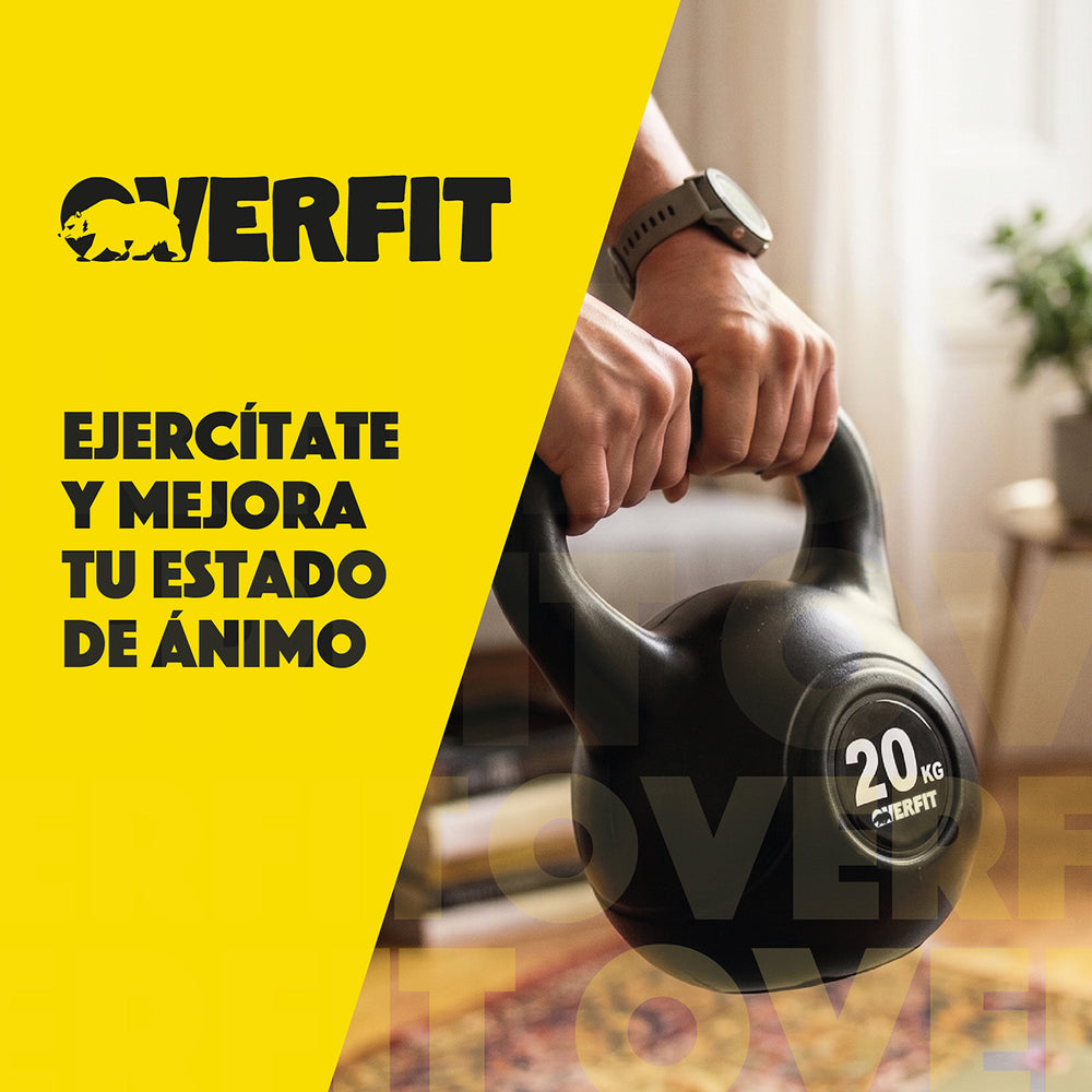 Pesa Rusa Kettlebell 20kg Overfit Entrenamiento PVC Cemento