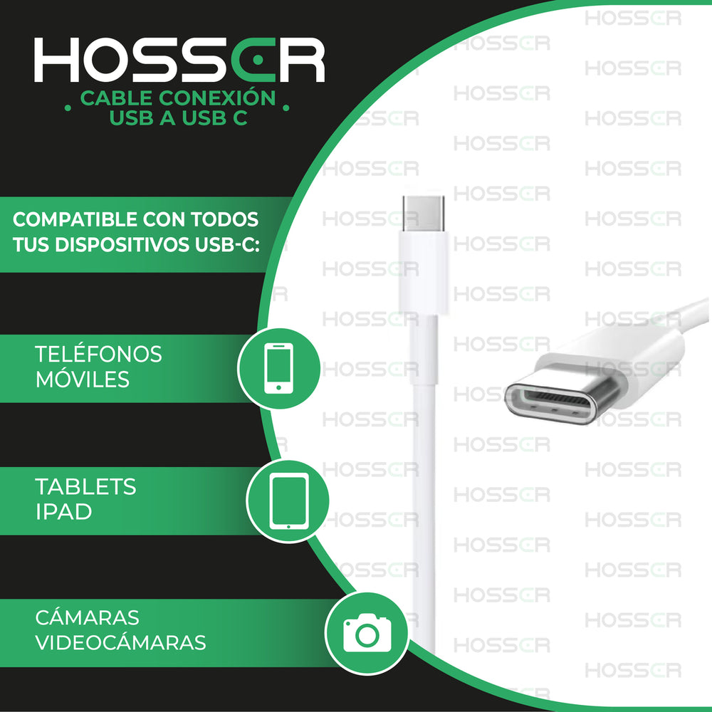 Cable Conexion Tipo C Hosser 5 metros Usb 2.0 Carga Datos