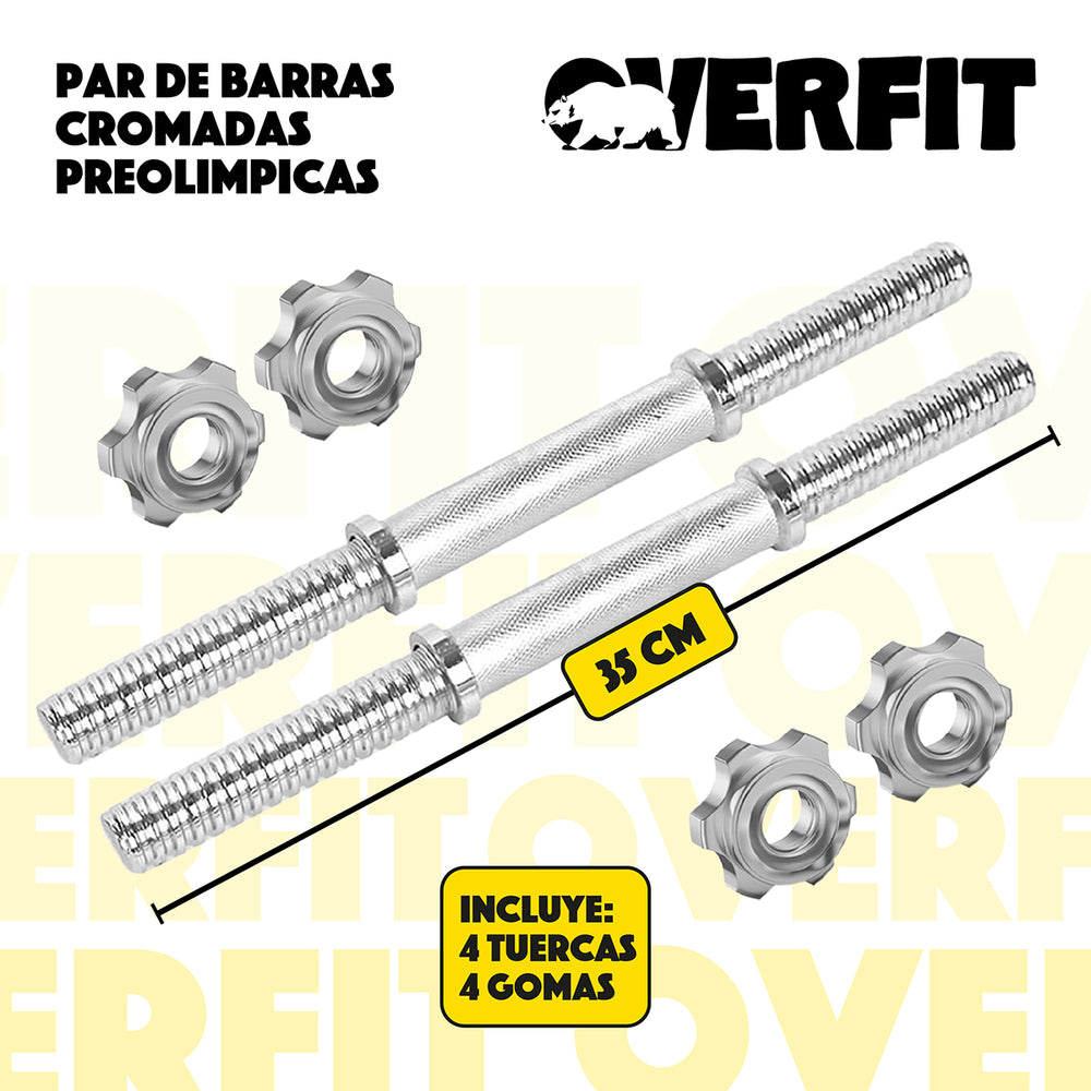 Barras cromadas Overfit detalle grip 02