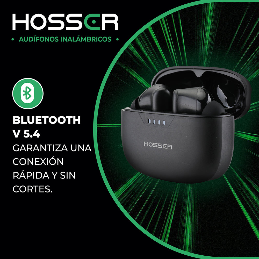 Audifonos Bluetooth In Ear Hosser 35mAh Cancelación de Ruido