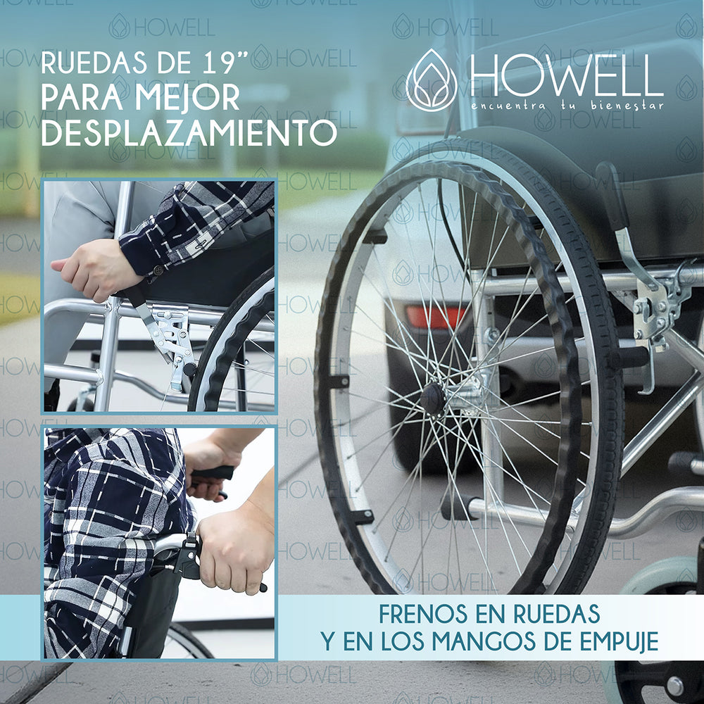 Silla de Ruedas Plegable Howell Aluminio 7kg Adulto